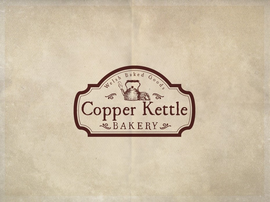Logodesign der walisischen Bäckerei Copper Kettle