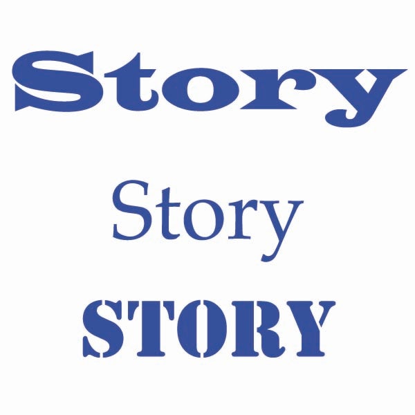 Wort Story in verschiedenen Schriftarten