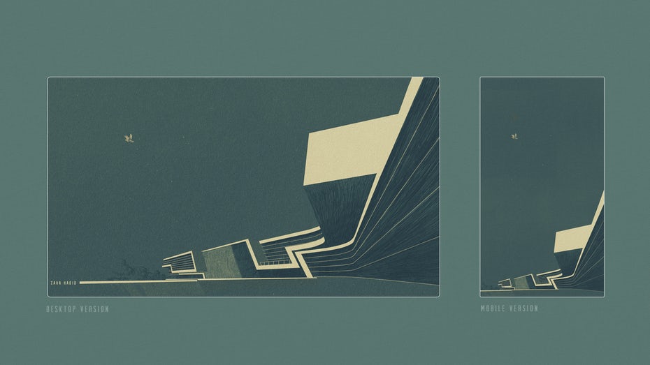 Beispiel für den Einsatz von Linien im Webdesign für ein Architekturbüro