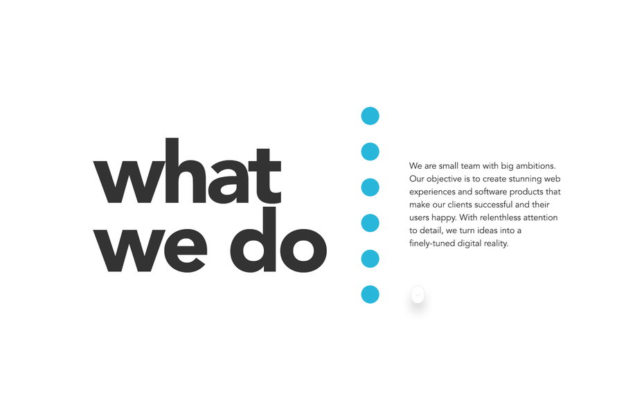 Textkomposition what we do - ausbalanciert