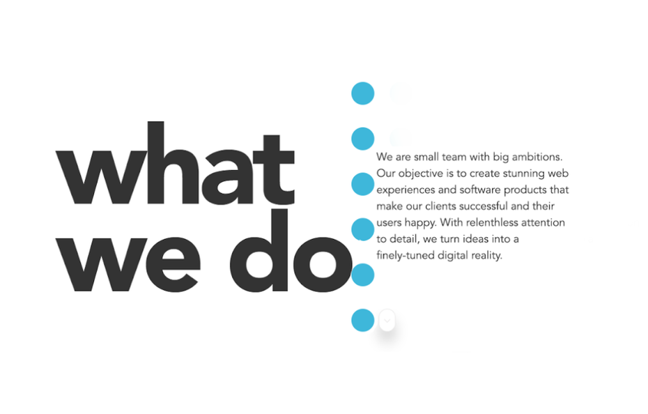 Textkomposition what we do - nicht ausbalanciert