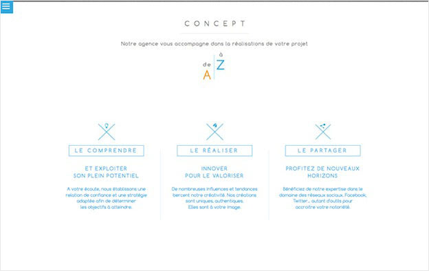 Website mit viel Raum