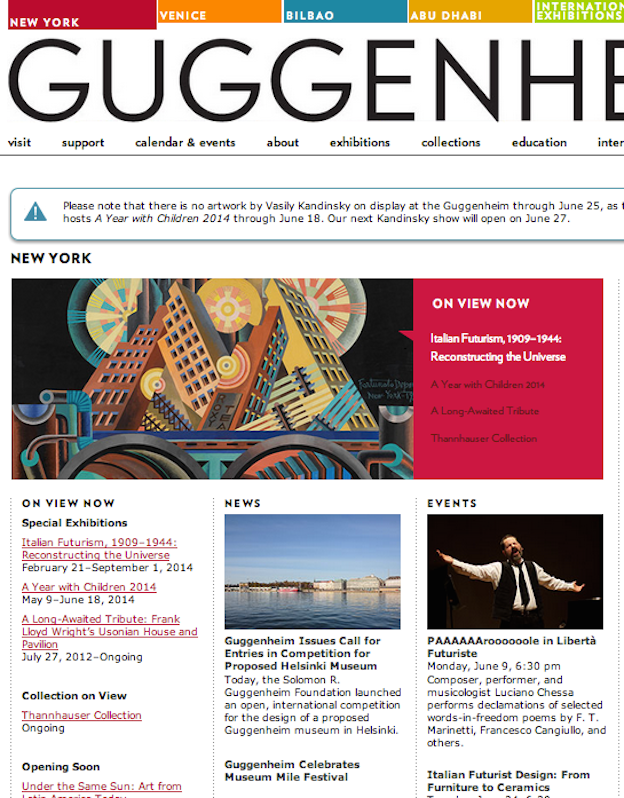 Website Guggenheim Museum